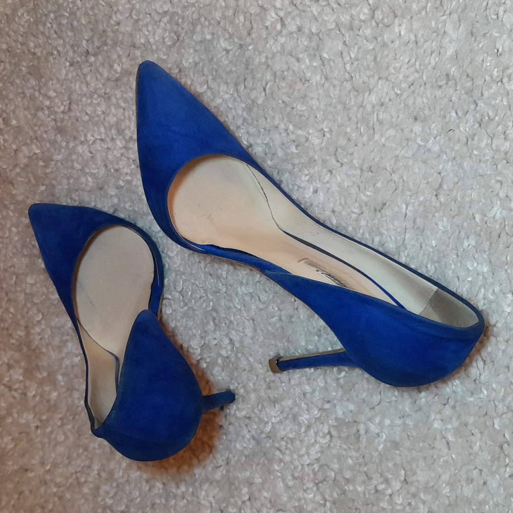 BRAIN ATWOOD BLUE Suede D Orsay Pumps Size 39.5 Euro - Picture 17 of 17